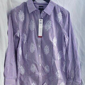 Never Worn!  Non-Iron Embroidered Button Down Shirt